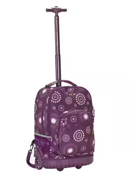 ROCKLAND DOUBLE HANDLE ROLLING BACKPACK, PURPLE PEARL, 19-INCH - PURPLE PEARL New