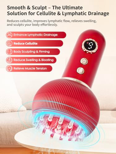 PAIAITO LYMPHATIC DRAINAGE MASSAGER & ANTI CELLULITE MASSAGE TOOL - RED
