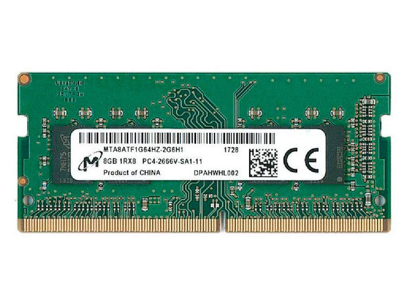 MICRON 8GB SO-DIMM 1RX8 DDR4 PC4-21300 2666MHZ MTA8ATF1G64HZ-2G6H1- GREEN