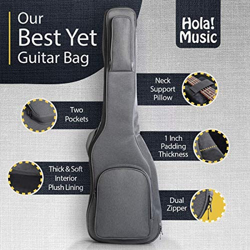 HOLA PRO SERIES ELECTRIC GUITAR GIG BAG 25MM 1 INCH PADDING DLX-E - GRAY New