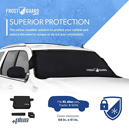 FrostGuard Plus/ Winter Windshield Cover Ice and Snow XL Size (Black)