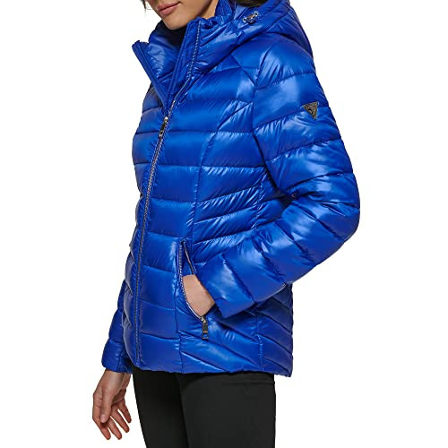 22QMP130 GUESS WOMEN'S MIDWEIGHT PUFFER JACKET SIZE WOMEN L INDIGO