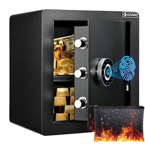 ADIMO BIOMETRIC SAFE BOX 1.6 CUFT FINGERPRINT SAFE W/TOUCHSCREEN - BLACK