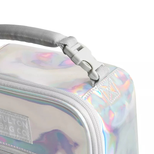FULTON BAG CO UPRIGHT LUNCH BAG - WHITE HOLOGRAPHIC