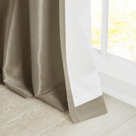 MADISON PARK EMILIA TWIST TAB LINED WINDOW CURTAIN, 50X108" - GRAY