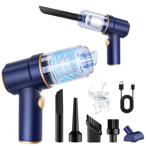 KMM HANDHELD CAR VACUUM CLEANER 9000PA AIR DUSTER 120W VACUUM LIGHT - BLUE