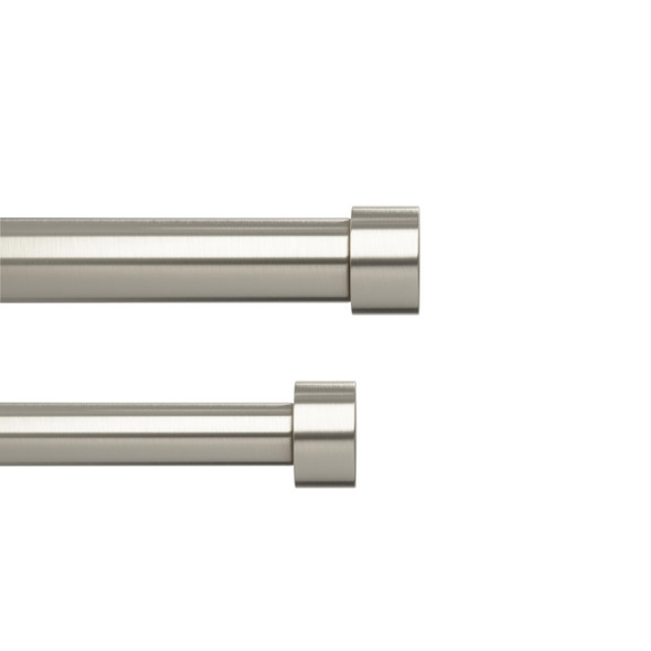 UMBRACAPPA DOUBLE CURTAIN ROD, 2 MATCHING FINIALS, 66 TO 120-INCH 1014401 NICKEL