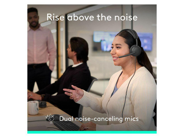 Logitech Zone Wired 2 for Business Wired USB headset with adaptive hybrid ANC