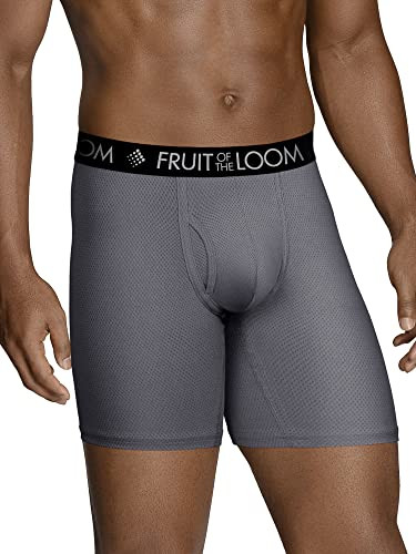 FRUIT OF THE LOOM MEN'S MICRO MESH BOXER BRIEFS 3 PIECE MEDIUM REGULAR BLUES New