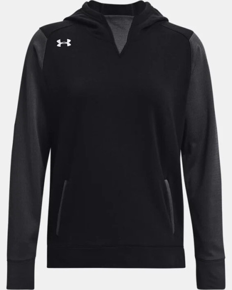 UNDER ARMOUR WOMEN'S UA DYNASTY FLEECE HOODY - SIZE: WOMEN XL - BLACK/GRAY New