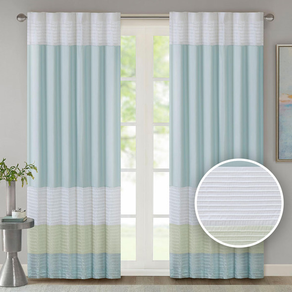 MADISON PARK AMHERST 84 PANEL POLYONI PINTUCK WINDOW CURTAIN MULTICOLOR