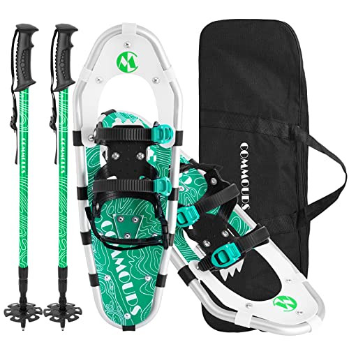 COMMOUDS Lightweight Snow Shoes for Men, Fully Adjustable Bindings