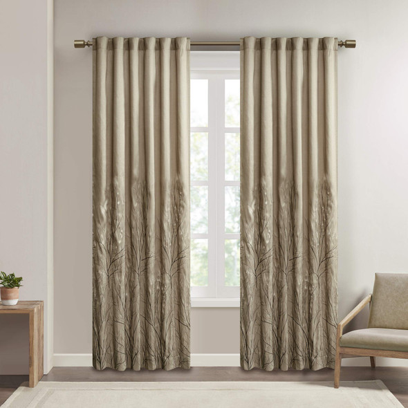 MADISON PARK TAN CURTAINS TRANSITIONAL ROD POCKET CURTAINS 50" X 95" MP40-716