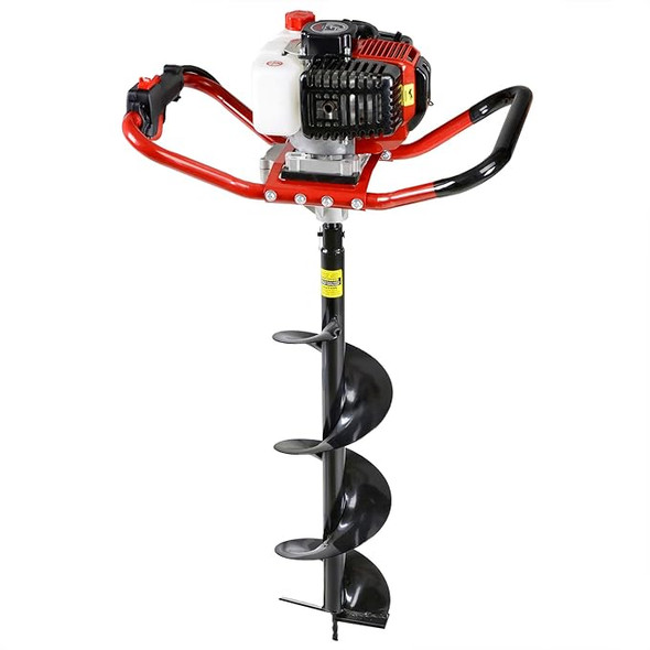 G 52CC PETROL EARTH AUGER 3 AUGER BITS Ø 100/150/200MM* LENGTH 800MM -RED/BLACK New