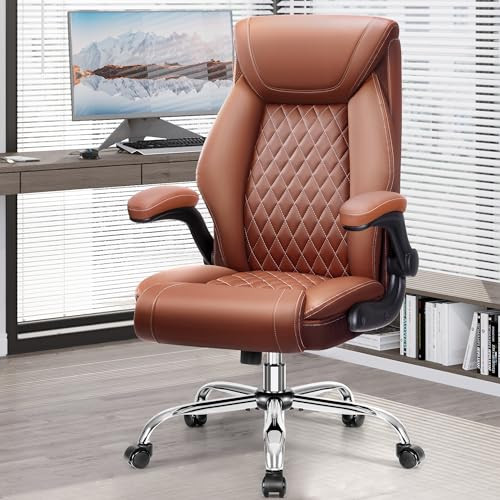 GENERIC OFFICE CHAIR, ERGONOMIC DESK CHAIR, BIG, TALL, - BROWN