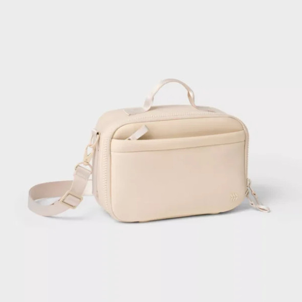 ALL IN MOTION FAUX NEOPRENE LUNCH TOTE - CREAM New