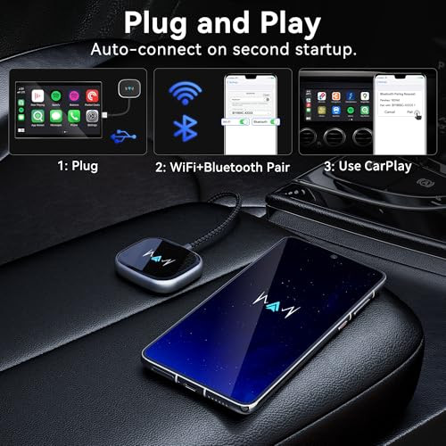 VNILRGLE WIRELESS ANDROID AUTO/WIRELESS CARPLAY ADAPTER TOUCHSCREEN - SILVER
