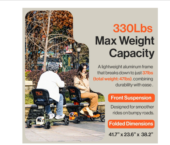 SUPERHANDY 4 WHEELS FOLDING MOBILITY SCOOTER (GRAY+WHITE)