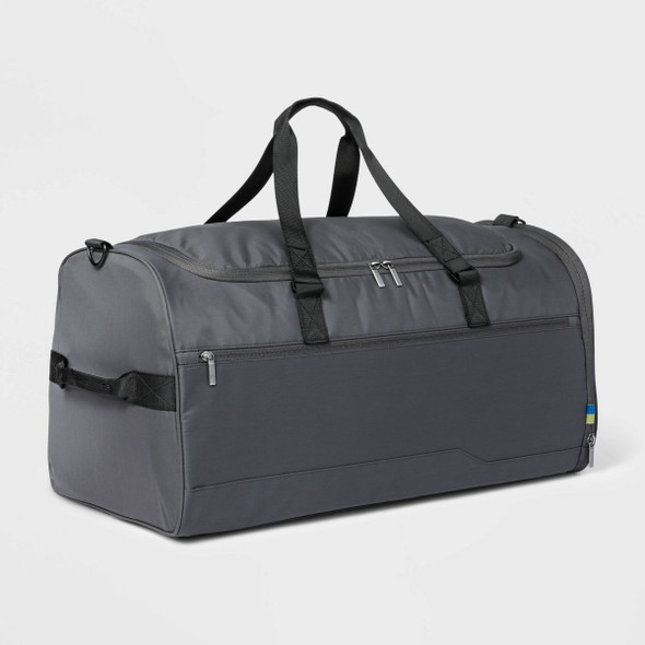 OPEN STORY 60L DUFFEL BAG - WATER-RESISTANT SOFTSIDE LUGGAGE - GRAY