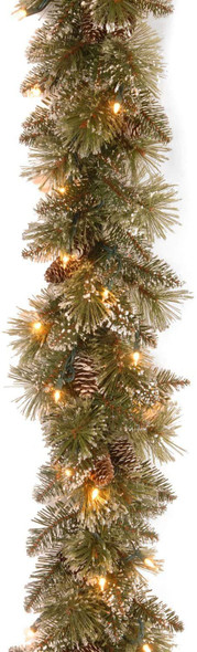 NATIONAL TREE COMPANY PRE-LIT ARTIFICIAL CHRISTMAS GARLAND 6 FEET GLITTERY GREEN New