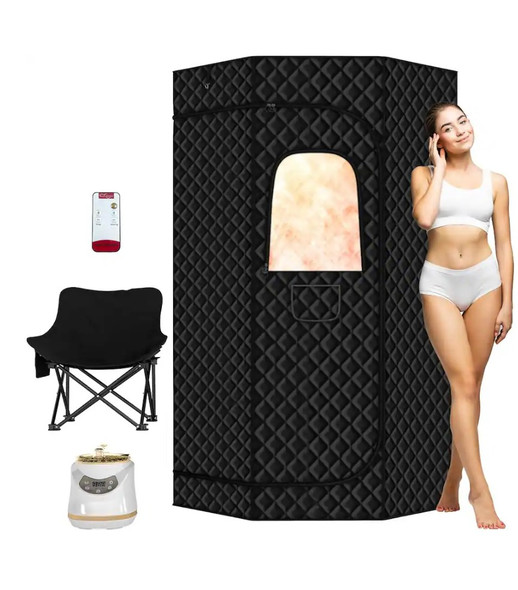 ESSEN BLISSED PORTABLE STEAM SAUNA,HOME SAUNA TENT 3L 1500W STEAMER - BLACK