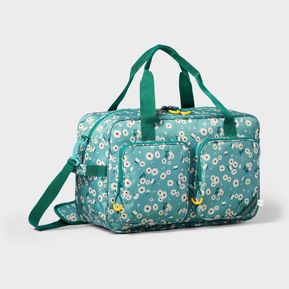 CAT & JACK KIDS' WEEKENDER DUFFEL BAG DAISY - GREEN/BLUE