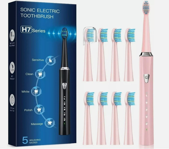 UPHYLIAN H7 SONIC ELECTRIC TOOTHBRUSH WITH 5 MODES - CHERRY PINK