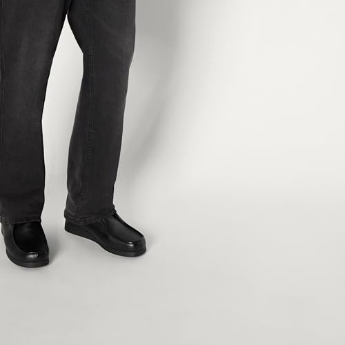 AMAZON ESSENTIALS MEN CHUKKA MOC TOE BOOTS SIZE 9 BLACK FAUX LEATHER