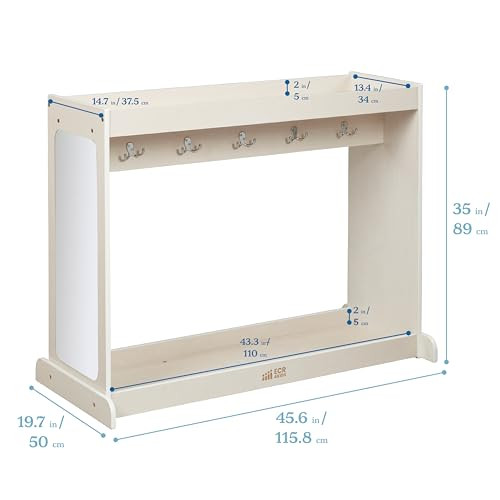 ECR4KIDS STREAMLINE DRESS-UP ISLAND COSTUME ORGANIZER WHITE WASH
