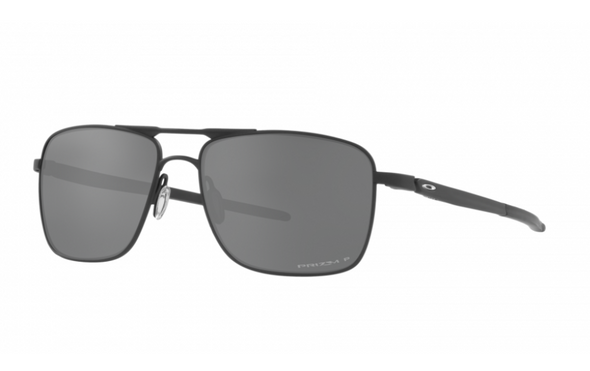 OAKLEY GAUGE 6 SUNGLASSES - SATIN BLACK FRAMES, PRIZM BLACK POLARIZED LENSES