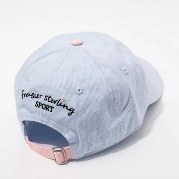 FRASIER STERLING PICKLEBALL FLAG HAT - ADJUSTABLE COTTON SPORTS CAP - BLUE/PINK New