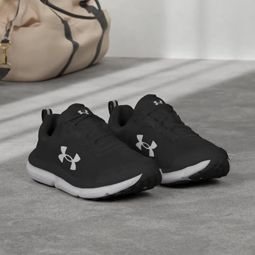 UNDER ARMOUR WOMEN'S CHARGED ASSERT 10 SIZE 6 BLACK BLACK WHITE