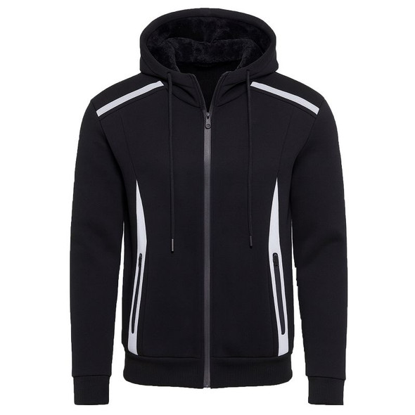 BLU ROCK MEN'S FLEECE LINED REFLECTIVE TECH FULL ZIP HOODIE - SIZE: XL - BLACK
