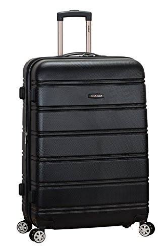 Rockland Melbourne Hardside Expandable Spinner Wheel Luggage Black Checked Large New