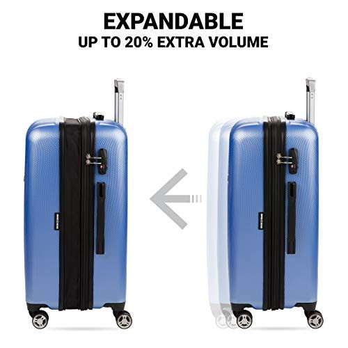 SWISSGEAR 7272 ENERGIE EXPANDABLE HARDSIDE LUGGAGE WITH SPINNER WHEELS - BLUE New