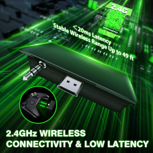 WOLFLAWS WIRELESS GAMING HEADSET GAMERS MAC,SWITCH - BLACK/GREEN