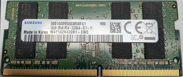 SAMSUNG 16GB DDR4 3200MHZ PC4-25600 1.2V 2RX8 260-PIN SODIMM - GREEN