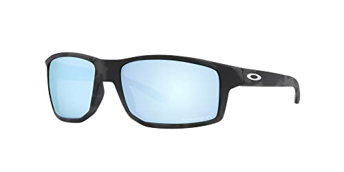 OAKLEY MEN'S GIBSTON SQUARE SUNGLASSES - BLACK-CAMO SILVER DEEP-WATER/LIGHT BLUE