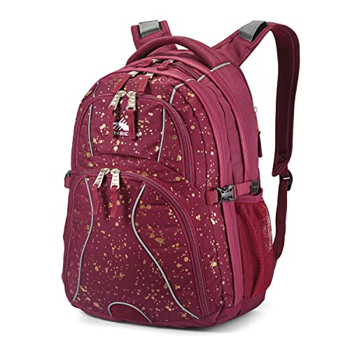 53665-9666 HIGH SIERRA SWERVE LAPTOP BACKPACK, ONE SIZE - COPPER SPLATER/MAROON