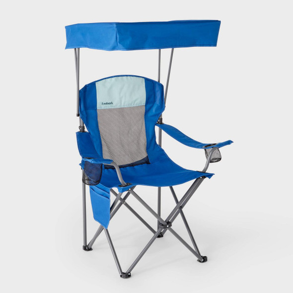EMBARK™ MESH CANOPY CAMP CHAIR PORTABLE OUTDOOR SEAT UV PROTECTION - BLUE