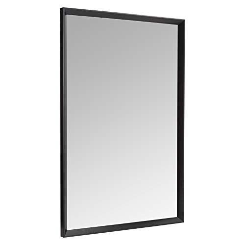 AMAZON BASICS RECTANGULAR WALL MOUNT MIRROR 24" X 36", PEAKED TRIM - BLACK