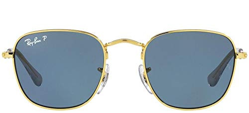 RAY-BAN JUNIOR SQUARE SUNGLASSES - LEGEND GOLD FRAME, BLUE POLARIZED LENSES