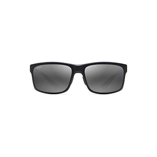 MAUI JIM POKOWAI ARCH RECTANGULAR SUNGLASSES - BLACK/GRAY