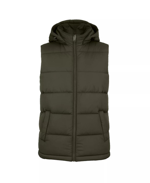 GALAXY MEN'S HEAVYWEIGHT HOODED PUFFER VEST - SIZE: MEN XL - OLIVER
