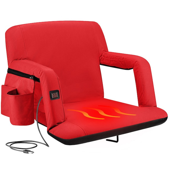 ALPCOUR 25X17 POLYESTER HEATED BLEACHER SEAT - RED