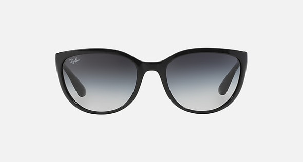 RAY-BAN SUNGLASSES - POLISHED BLACK FRAME, GRAY GRADIENT LENSES, 59-20-130 3N