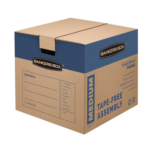 BANKERS BOX MEDIUM PRIME MOVING BOX 8 PACK REINFORCED HANDLES CRC-00628 - BROWN