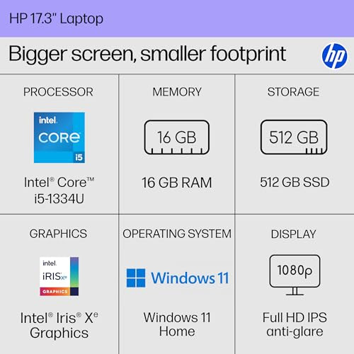 HP 17.3" FHD I5-1334U 16GB 512GB SSD 17-CN3399NR - Natural Silver