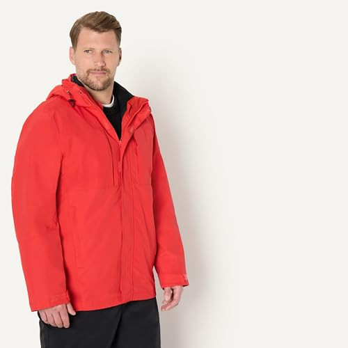 AEMN76460M25 AMAZON ESSENTIALS MENS 3 IN 1 JACKET BRIGHT POPPY RED SIZE L New