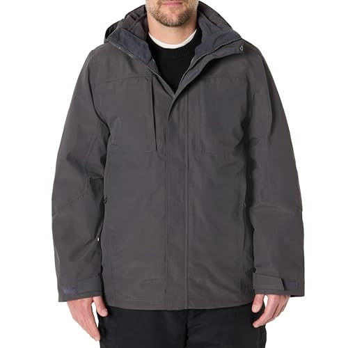 AMAZON ESSENTIALS MENS WATER RESISTANT 3 IN 1 SNOW JACKET SIZE L CHARCOAL New